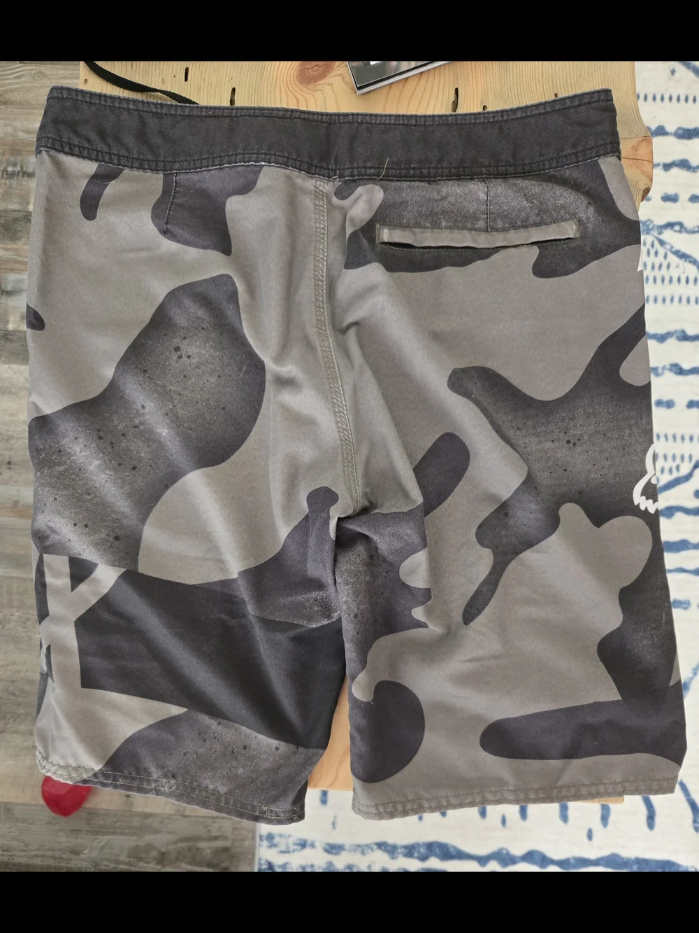 Fox Men's Gray & Black Camo Swim Board Shorts
